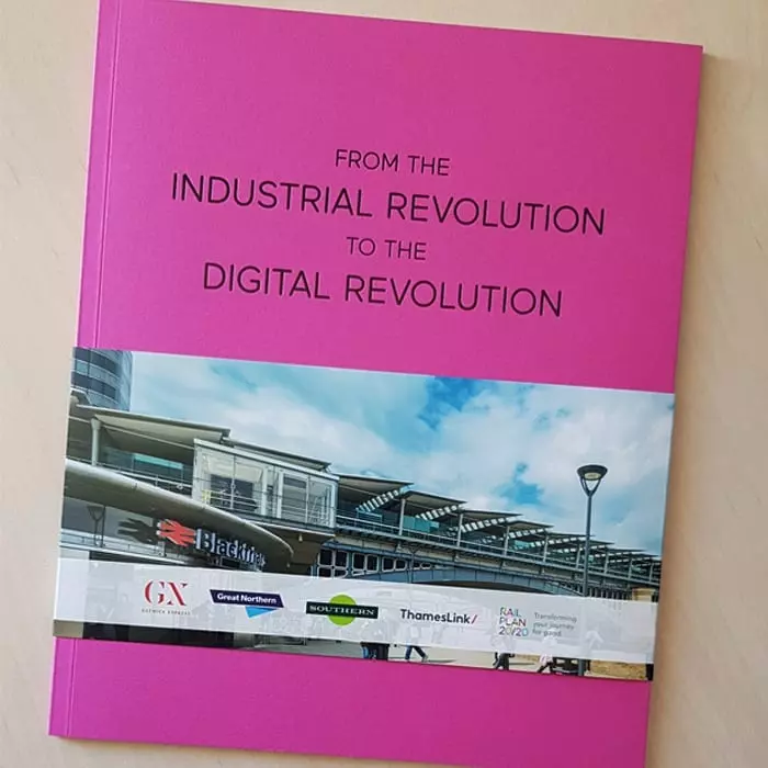 Work 104 GTR Essays Brochure design closeup spine