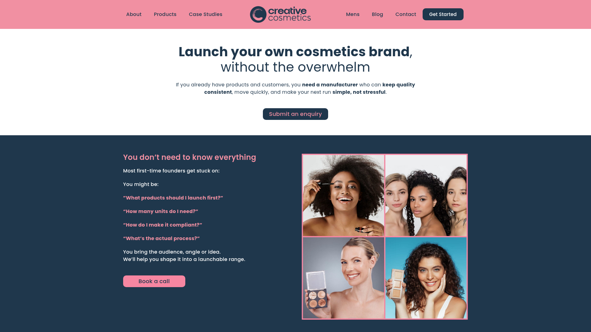 Creative Cosmetics launch new brand page