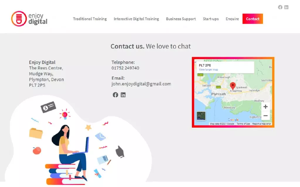 Enjoy Digital website contact page