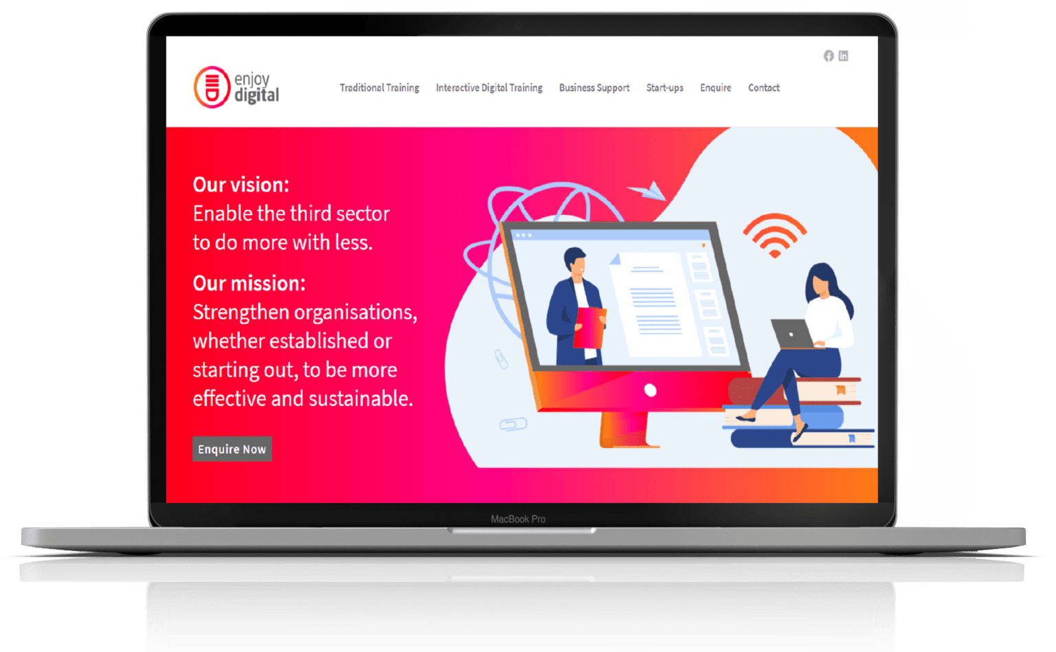 Enjoy Digital website on laptop mockup