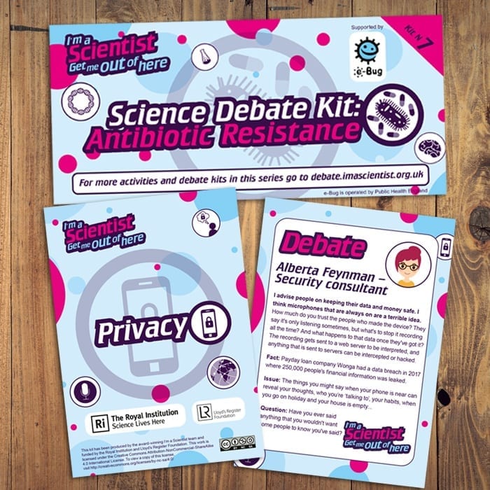 I'm a Scientist debate card set design