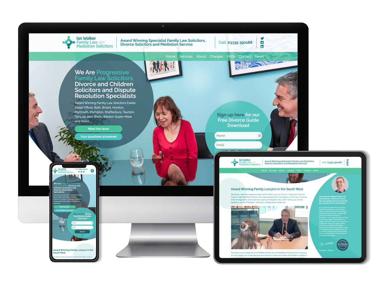 Ian Walker Family Law website across desktop, tablet and mobile