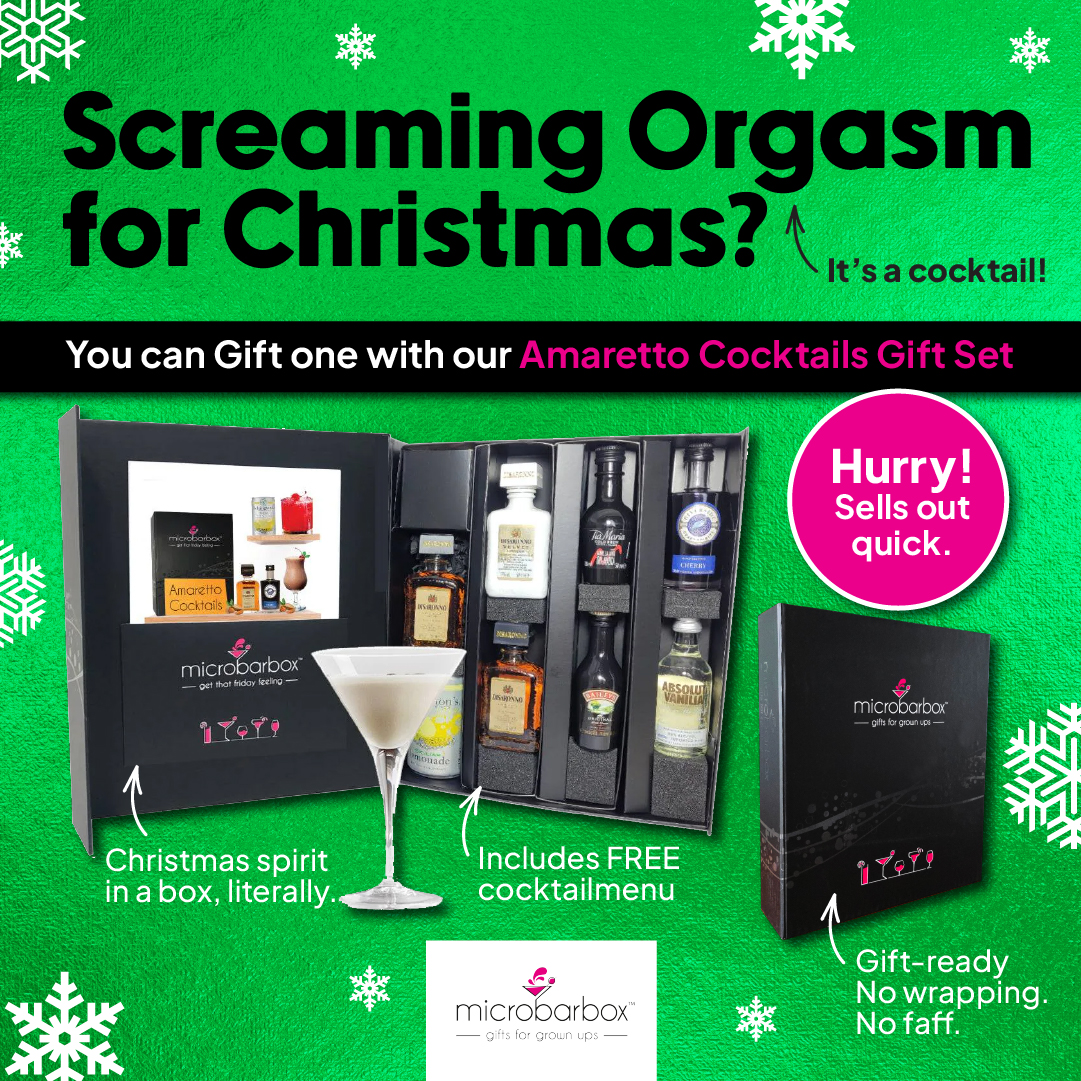 Microbarbox — Screaming Orgasm for Christmas, Amaretto Cocktails Gift Set ad