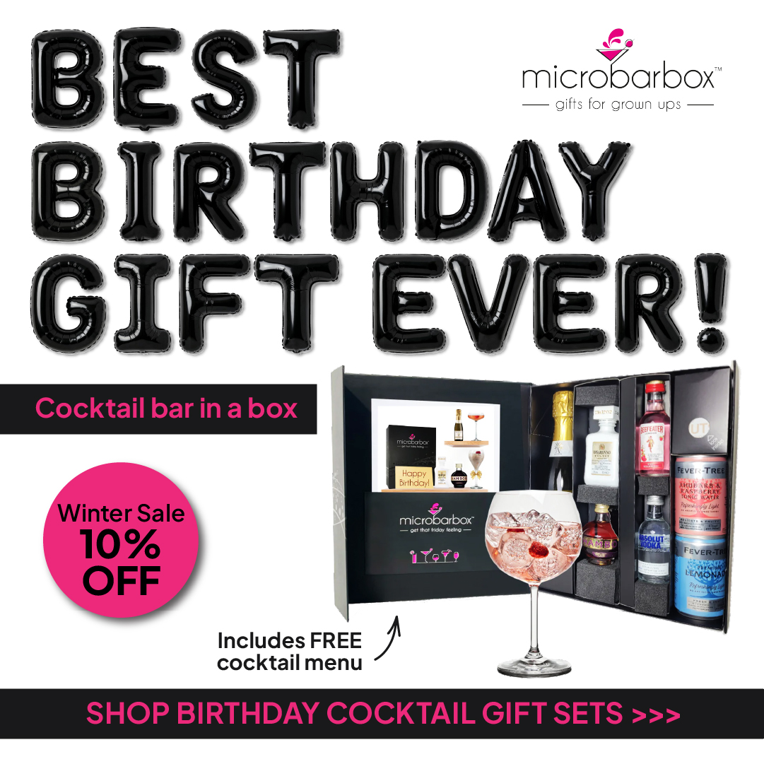 Microbarbox — Best Birthday Gift Ever, cocktail bar in a box ad