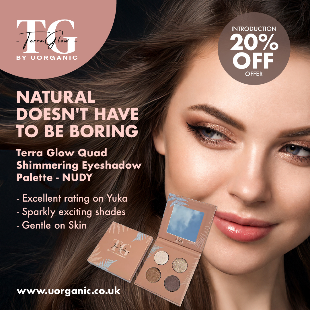 Terra Glow by Uorganic — Natural Doesn't Have to Be Boring, Nudy Eyeshadow Palette ad
