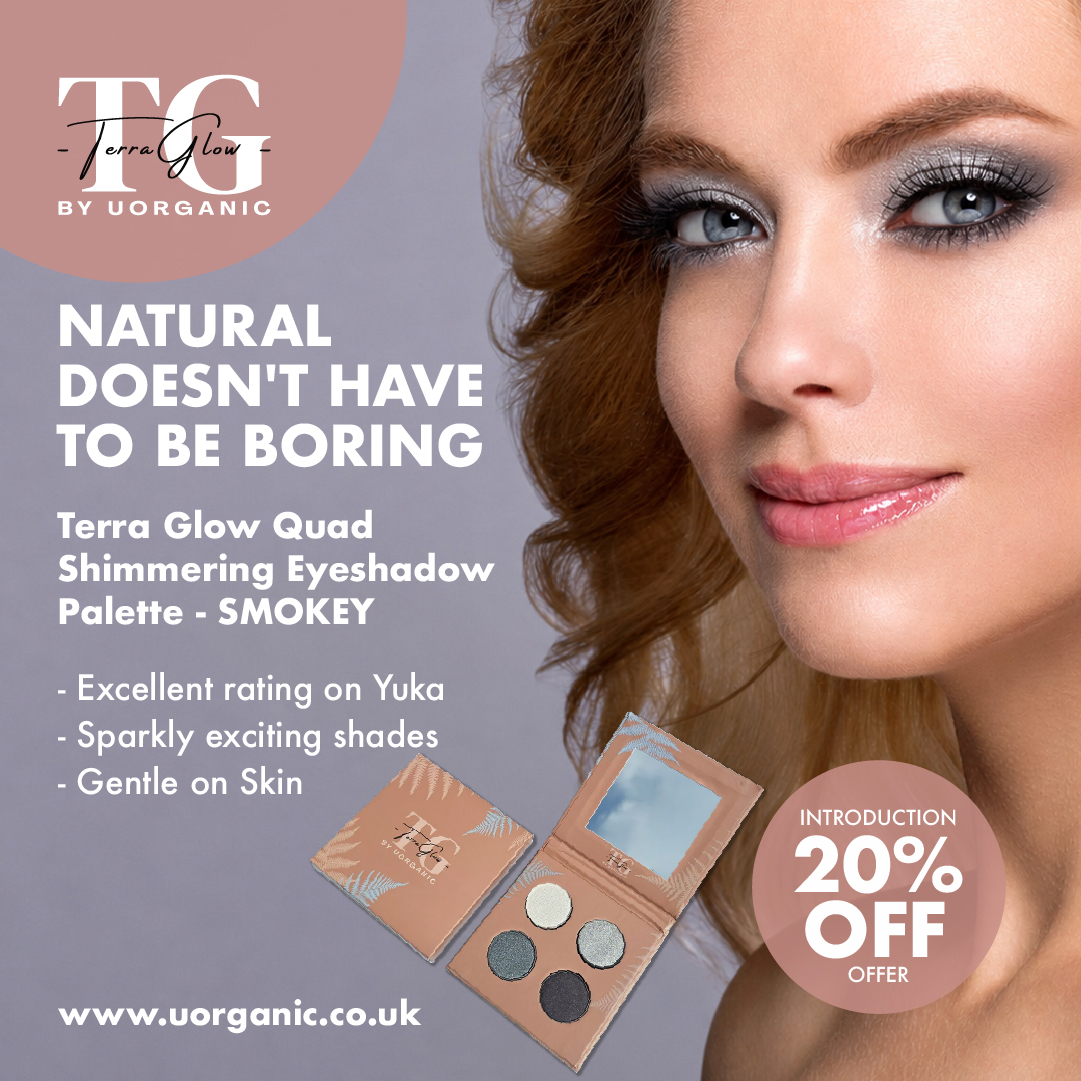 Terra Glow by Uorganic — Natural Doesn't Have to Be Boring, Smokey Eyeshadow Palette ad