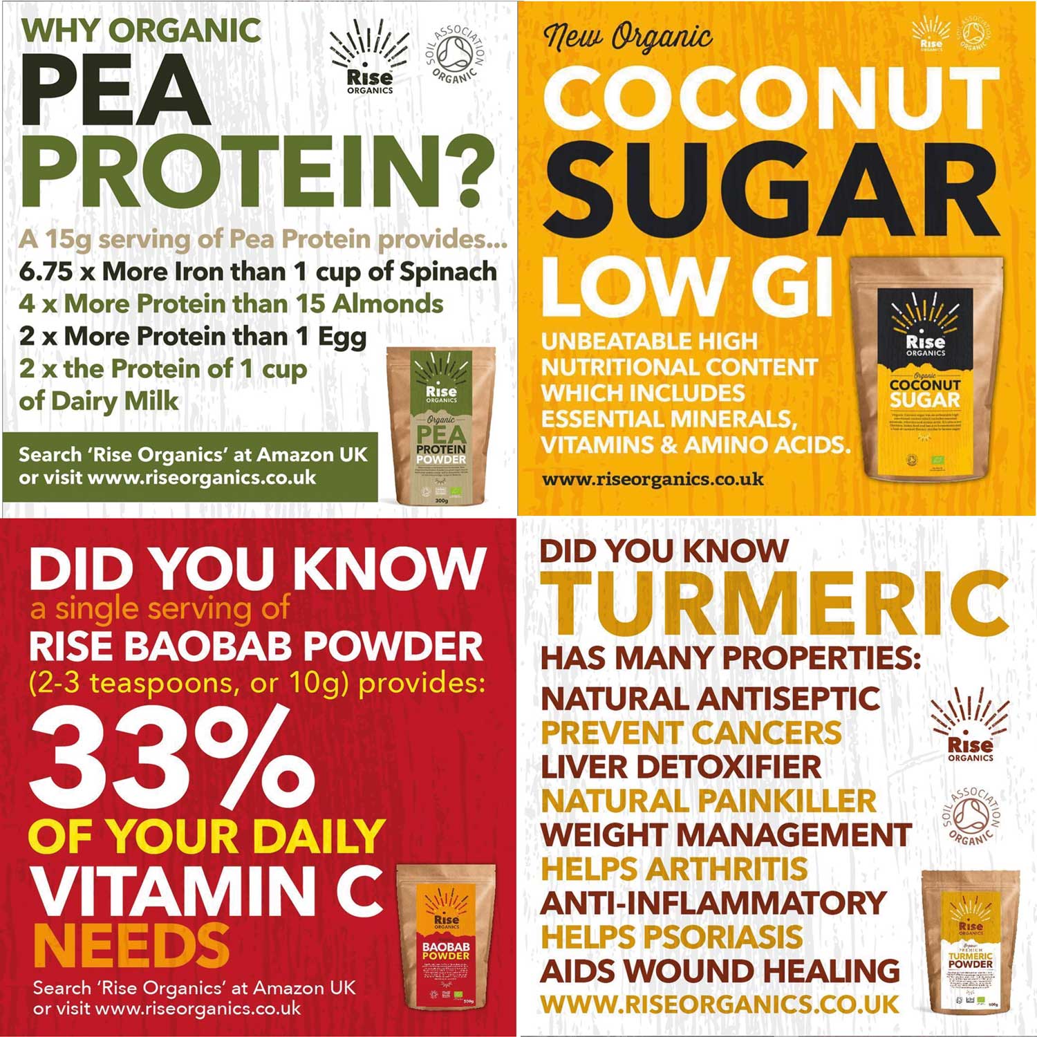 Rise Organics social media campaign assets