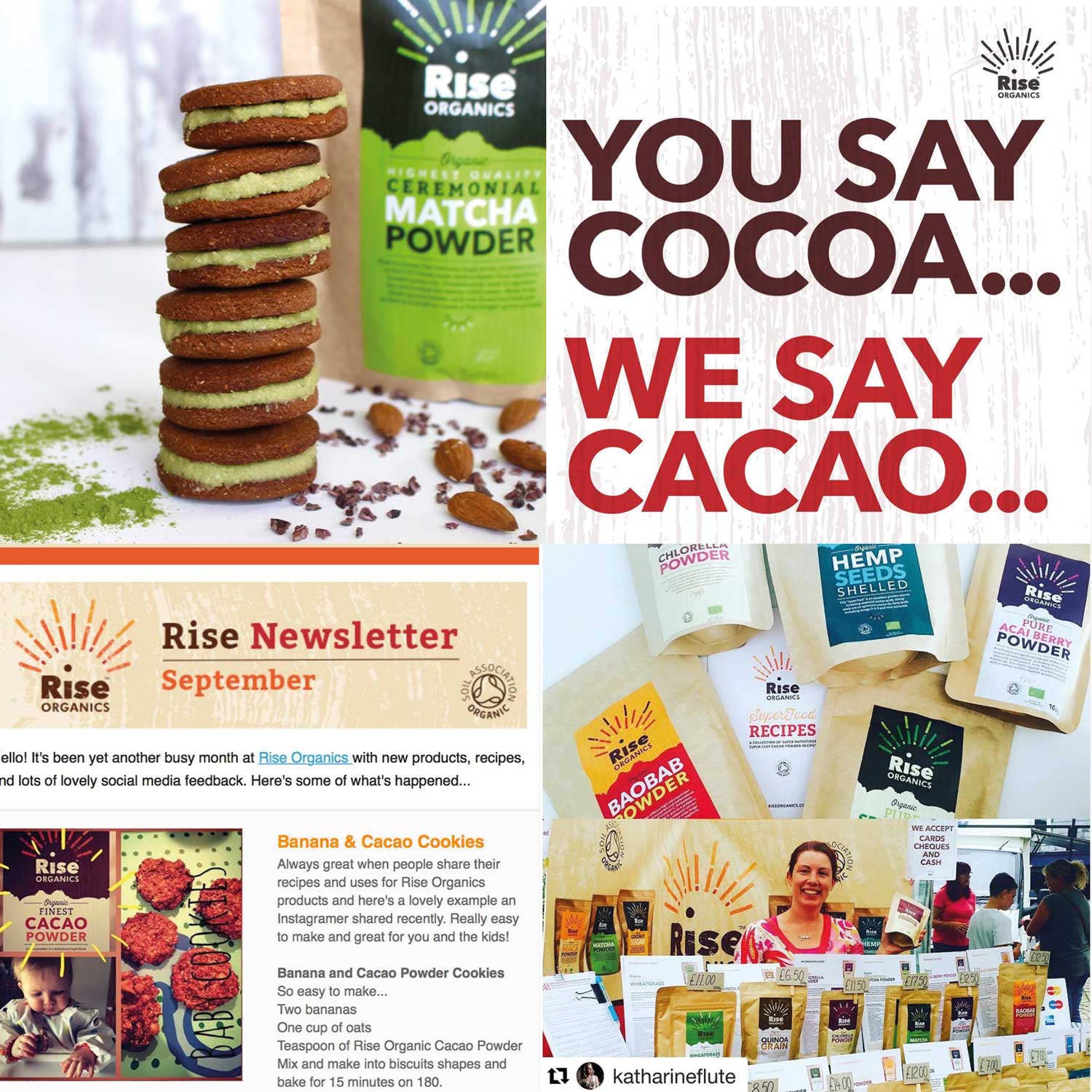 Rise Organics social media assets