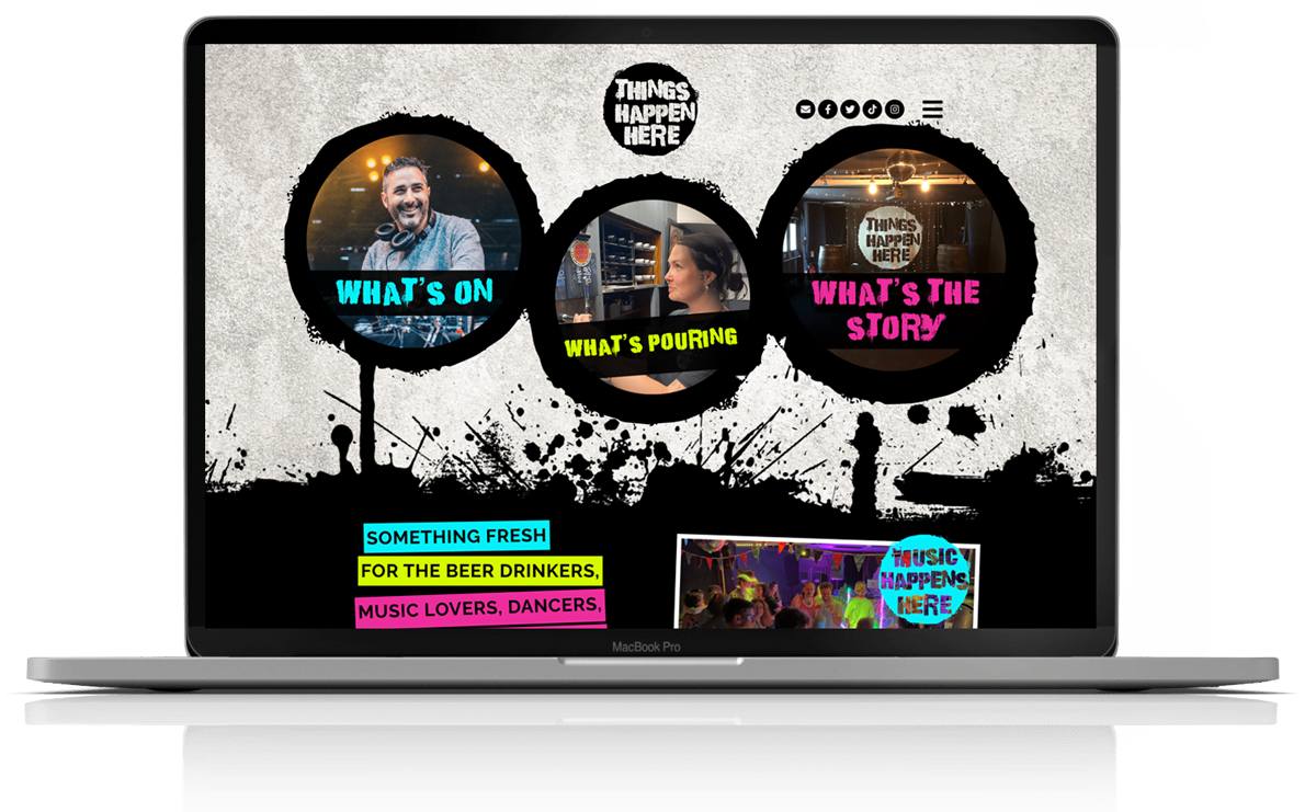 Things Happen Here laptop mockup