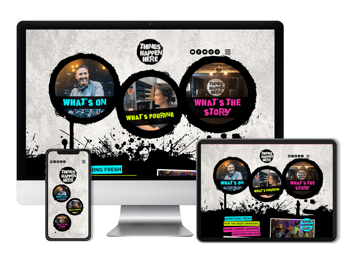 Things Happen Here website design